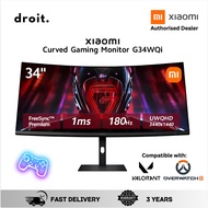 Xiaomi G34WQi 34” Curved Gaming Monitor | 180Hz 1ms | UltraWide 21:9 WQHD | Fast Response | Official