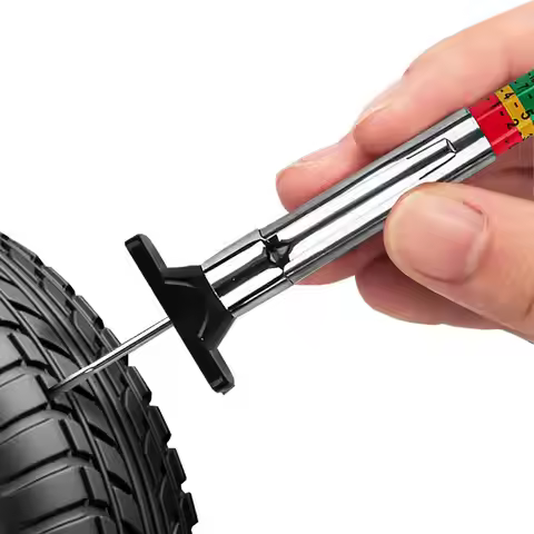 Tire Tread Depth Gauge Car Tire Color Coded Tread Depth Gauge for Beginners Ensure Driving Safety Ac