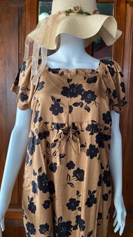 Safitri Dress Daster Serut Selutut Bumil Busui Rayon Premium Adem LD 110cm PB 100cm