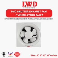 LWD PVC Shutter Exhaust Fan 8" 10" 12 inches Ventilation Fan Toilet|Kitchen|Room|Kipas Exhast Siling