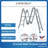 EVERLAST Multipurpose Foldable Standard Duty Tangga Aluminium Ladder Double Sided Ladder Folding Ladder Tangga Lipat