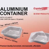 STAR PRODUCTS ALUMINIUM CONTAINER WITH LID 4483-P 5PCS