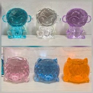 各類 彩色 仿水晶擺設 馬騮 猴子 豬仔 動物 橙色 綠色 藍色 紫色 粉紅色 透明色 (出自冒險樂園)