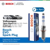 Bosch EVO Platinum Iridium Spark Plug 4pc Set VW Tiguan Allspace, Arteon, Golf R Mk7 2.0 TSI 4Motion