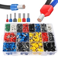 1200pcs Ferrule Terminal Kit, Insulated Ferrule Crimp Connectors Ends Terminals Pins, Double Wire,Si