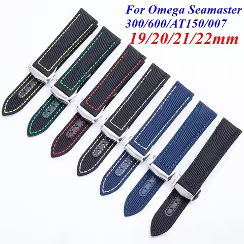 19/20/21/22mm For Omega Seamaster Planet Ocean 300/600 Aqua Terra AT150 Diver 007 Nylon Watch Strap 