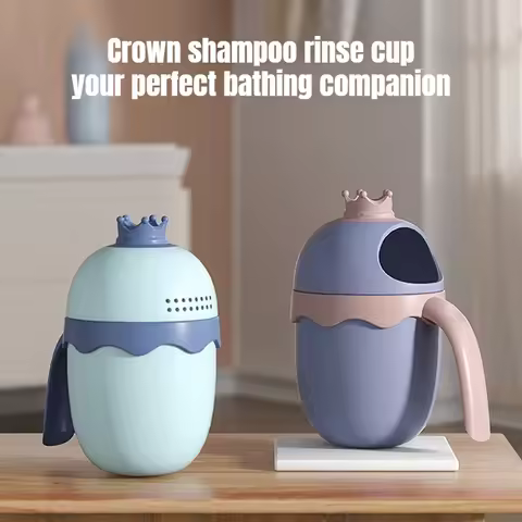 Cute Cartoon Baby Bath Caps Toddle Shampoo Cup Children Bathing Bailer Baby Shower Spoons Child Wash