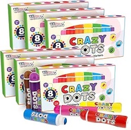 U.S. Art Supply Classroom Pack - 6 Boxes of 8 Color Crazy Dots Markers - Children's Washable Easy Gr
