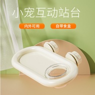 Parrot Rest Platform Feeder Bird Food Box Budgerigar Cockatiel Rest Perch Platform Bird Landscaping 