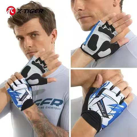 X-Tiger 3D GEL Road Bike Gloves Shockproof MTB Road Bike Gloves Reflective Anti-slip Sports Gym Glov