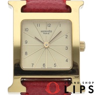 นาฬิกาข้อมือสตรี Hermes รุ่น H-Watch HH1.201 ตัวเรือนหนังเทียม สีแชมเปญ สภาพดีเยี่ยม (ปรับปรุงใหม่) 