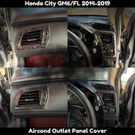 Honda City Gm6/FL 2014-2019 Forged Carbon Trim/Glossy Black Aircond Outlet Panel Garnish Cover
