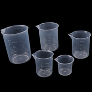shine 2Pcs transparent kitchen laboratory plastic volumetric beaker measuring cup shine