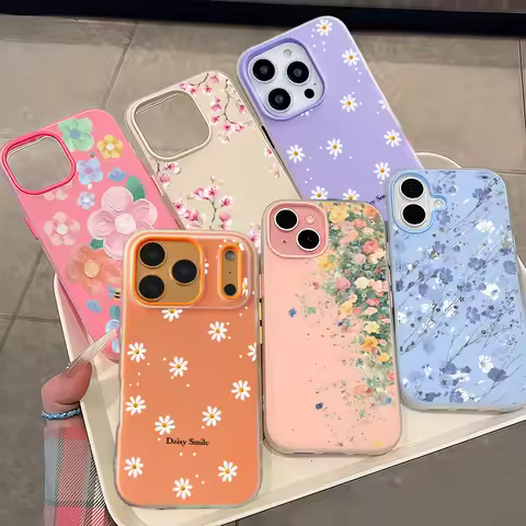 2 IN 1 Candy Flower Phone Case For Iphone 17 Pro Max 17 Air 16 15 14 13 12 11 Pro Max 16e 16 Plus 17