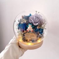 【客製化禮物】Kiitosflorist永生花玻璃球 - 15cm卡比獸 Snorlax