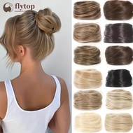 FLYTOP Wig Elastic Band Straight Wig Hair Loop Female Simulated Hair Fluffy Natural Bun Lazy Person 