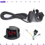 WATTLE Electric Bike Thumb Throttle, 12V-99V LED Scooter Thumb Throttle, Durable Digital Display Bla