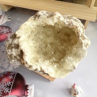 願望天使~精品級摩洛哥天然黃水晶晶洞(N)附底座