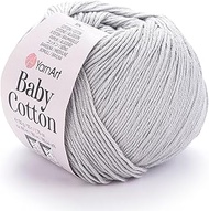 YarnArt Baby Cotton Yarn - Soft Knitting Yarn for Baby & Summer, 50% Cotton 50% Acrylic, 1.76 Oz, 18
