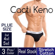 Cacti Keno 3Pcs Stretch Cotton Brief Men High Quality Underwear Plus Size Briefs 4XL 5XL Men's Origi