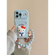 Halo Kitty Cute Card Holder Case Samsung A37 A57 5G A15 S25 S25 Fe A36 A16 S25 Ultra A17 5G A07 A06 