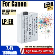 LP-E8 Battery 7.4V 1800mAh Rechargeable Batteries and Chargers for Canon EOS 600D 550D Kiss X5 Digit