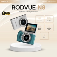 [Free 32GB] RODVUE N8, Flip Screen Digicam, 64MP Photo Output, 5K Photo Clarity, 16x Zoom, Built-in 