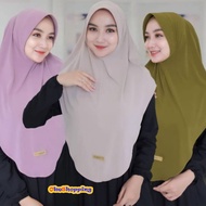 (PET MARWAH HUSNA) Instant jersey hijab/ Oval Bergo Husna/PET MARWAH Size L Original HUSNA