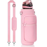 32 Oz Water Bottle With Sleeve - BPA Free Leakproof 1L Water Bottle With Straw & Strap & Holder Carr
