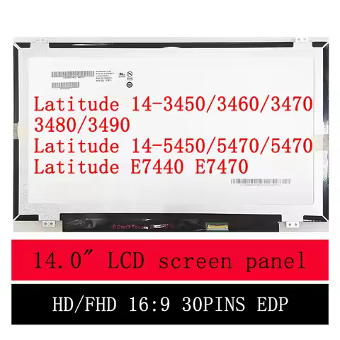 14" Slim 30PINS For Dell Latitude E7470 E5450 14-E7440 3450 3470 E5470 3460 3490 5490 Laptop Lcd Scr