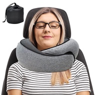 Neck Pillow with Carry Bag | Neck Pillows for Travel | Memory Foam for Kids &amp; Adults | Soft &amp; Lightweight Flight Pillows | Travel Neck Pillow &amp; Airplane Travel Essentials &amp; Travel