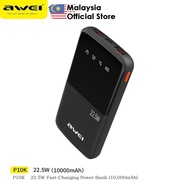 Awei P10K 10000mAh P13K 20000mAh PowerBank PD+QC 20W 22.5W Powerbank Digital Display Pawer Bank Awei