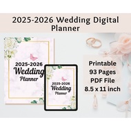 2025-2026 Digital Wedding Planner | Instant Download | Wedding Planning Organizer | Digital Bridal P
