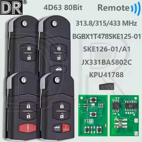 DR KPU41788 SKE126-01 BGBX1T478SKE125-01 4D63Chip 313.8/315/433MHz Car Remote Key For Mazda 2 3 5 6 