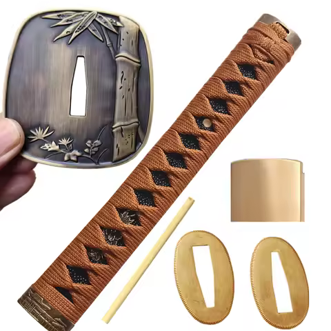 A Set Exquisite 26cm Handle Tsuka Alloy Parts Handguard Tsuba Guard For Japanese Japan Real Katana S