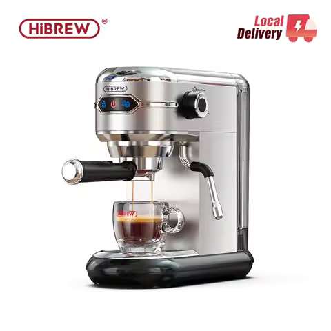 HiBREW Coffee Maker Cafetera 20 Bar Inox Semi Automatic Super Slim ESE POD& Powder Espresso Cappucci