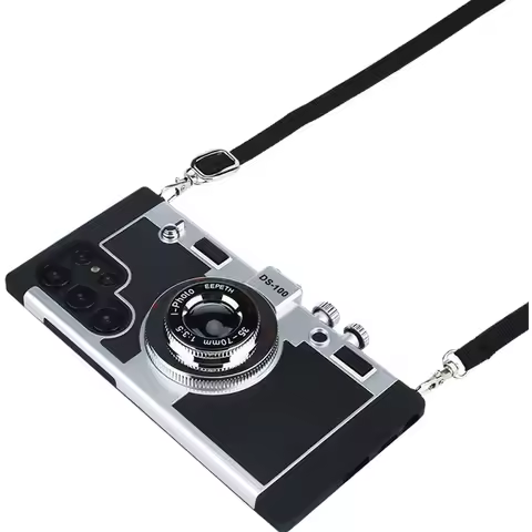 Emily in Paris 3D Vintage Camera Leather Case for Samsung Galaxy S25 S23 S22 S26 Ultra S24 Note 20 P