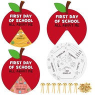 24 Sets Color Your Own Back to School Craft Wheel, First Day of School All About Me Apple Craft Acti