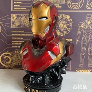 รูปปั้นครึ่งตัว Iron Man MK50 Marvel ไฟ LED สัมผัสได้ 1:1 ของเล่นสะสมตัวละครจากหนังสือการ์ตูน รูปปั้