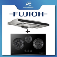 FUJIOH FR-MS2390R 90CM SLIMLINE HOOD + FUJIOH FH-GS7030 SVGL 3 BURNER GLASS GAS HOB