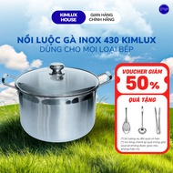 KIMLUX durable and beautiful chicken boiling pot, stainless steel pot, stainless steel pot lid, good