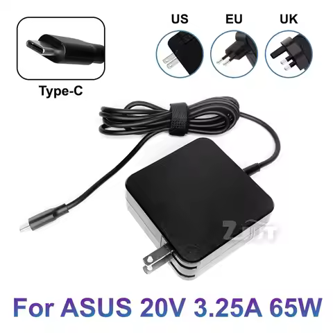 20V 3.25A 65W USB-C Type-C AC Laptop Power Adapter Charger For ASUS ZenBook 14 U4700J U3700J UX435EA