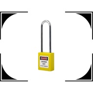 Safety Padlock Loto 76mm Long Steel Shackle - Yellow