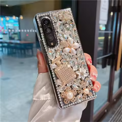 Rhinestone Phone Protector For Samsung Galaxy Z Fold 2 3 4 5 6 Woman Case Diamond Housing Luxury Tel