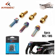 Baut Stem Sepeda MTB KRSEC Baut M5 Baut M6 Titanium Bolts 6Pcs