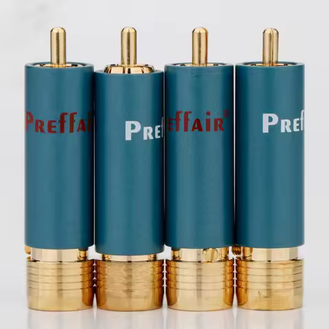R1722 4pcs/lot Gold-plated HIFI RCA Plug Hi-end Preffair Reference 8NX RCA Connectors