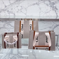 2024 chloe woody canvas shopper tote bag tote casual versati