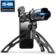 APEXEL Optional HD 20x-40x zoom telescope telephoto lens camera mobile lens+ selfie tripod for Samsu