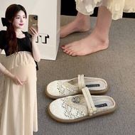 Pregnant Women Shoes Women Spring Autumn One-Pedal Outer Wear Baotou Half Slippers Floating Edema Lo