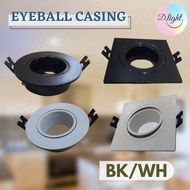 EYEBALL CASING INCLUDE GU10 HOLDER FITTING CASING BK WH ROUND SQUARE SINGLE HEAD MR16 LAMP CEILING RECESSED DOWNLIGHT